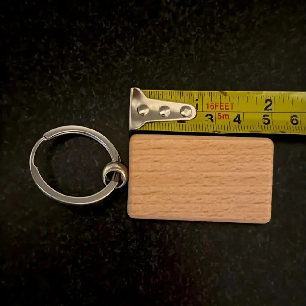 50 Unfinished Wood Rectangle Keychains – Bulk DIY Craft